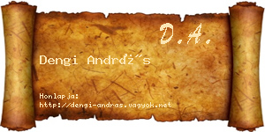 Dengi András névjegykártya